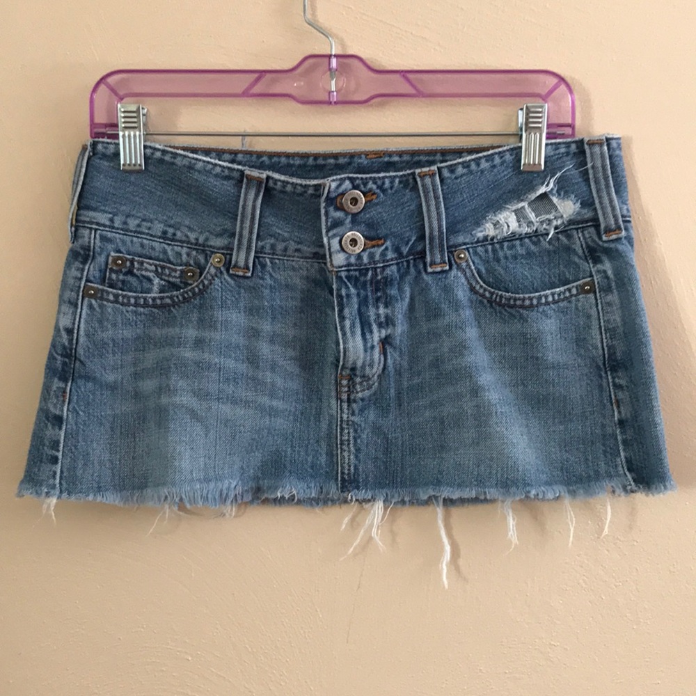 HOLLISTER; Denim Mini Skirt